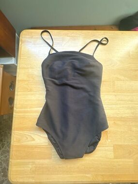 George Black Ribbed Strappy one piece